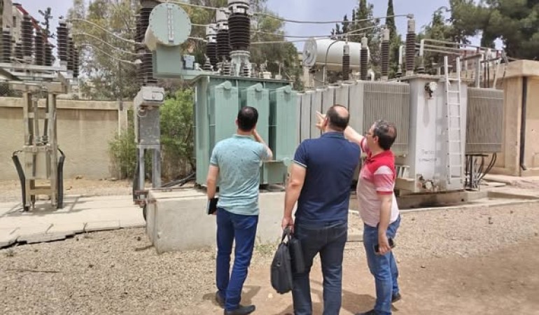 مدير شركة ريف دمشق يتفقد محطات تحويل مغذية لجرمانا والمليحة