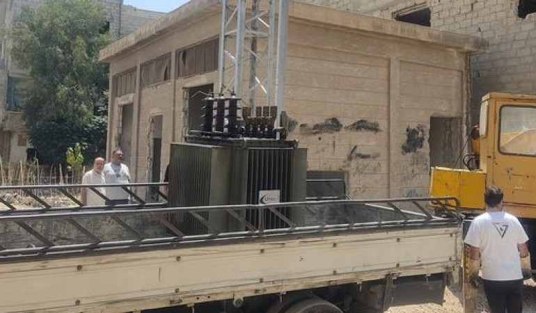 كهرباء ريف دمشق: تركيب مراكز تحويل كهربائية جديدة ومد خطوط توتر متوسط ومنخفض بعدد من المناطق-فيديو