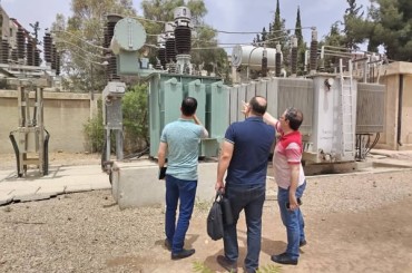 مدير شركة ريف دمشق يتفقد محطات تحويل مغذية لجرمانا والمليحة